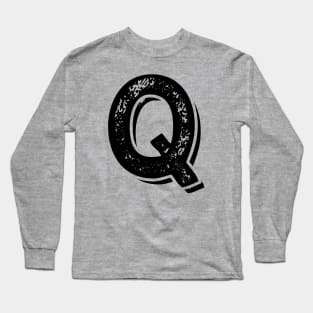 Capital Letter Q Name Initial Monogram Long Sleeve T-Shirt